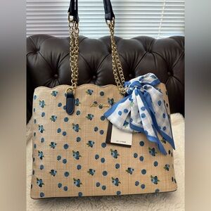Betsey Johnson NWT Blueberry 🫐 Woven Bag with Scarf Twilley